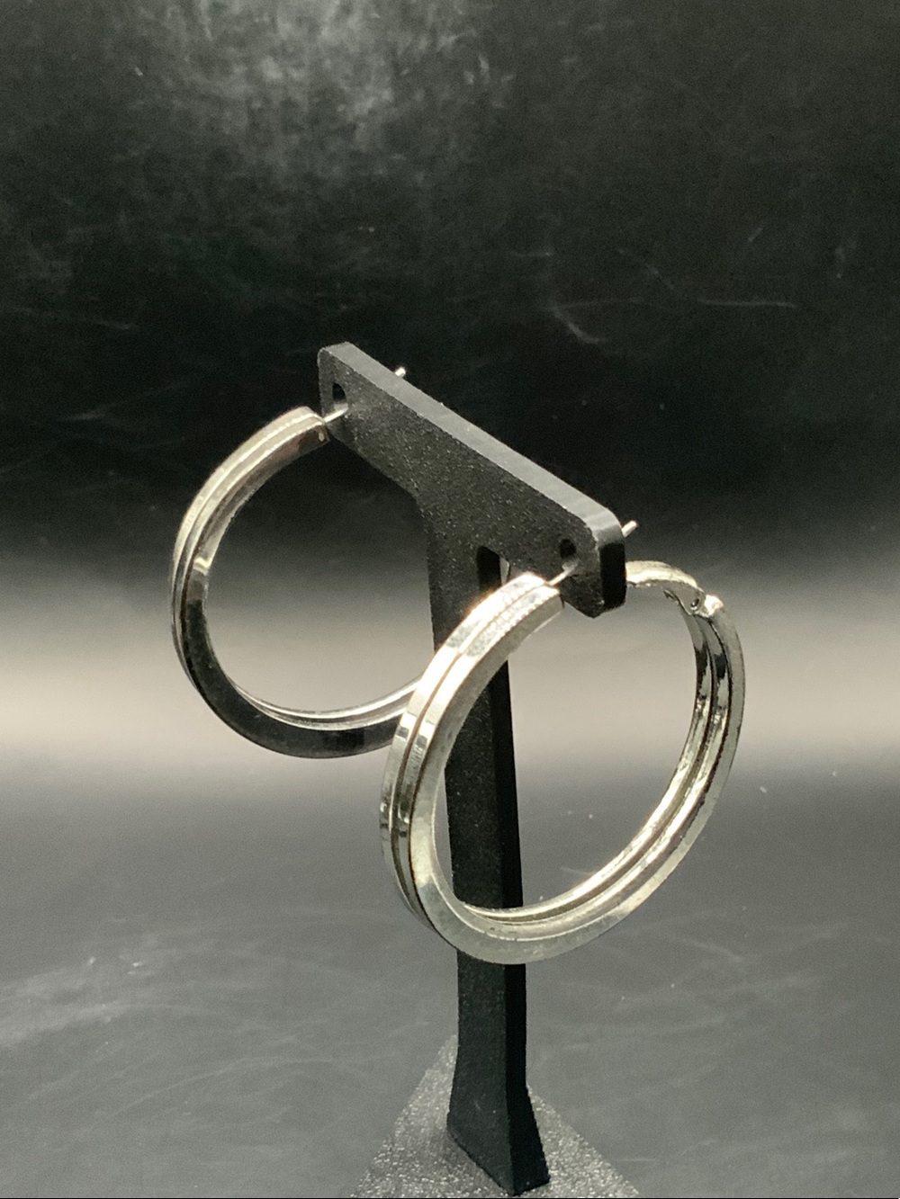 Silver-Tone Double Hoop Earrings - Women Accessories